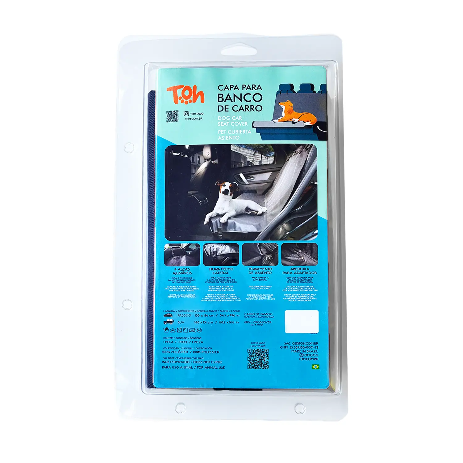 Capa para Banco de Carro Premium SUV e Crossover Preta Toh
